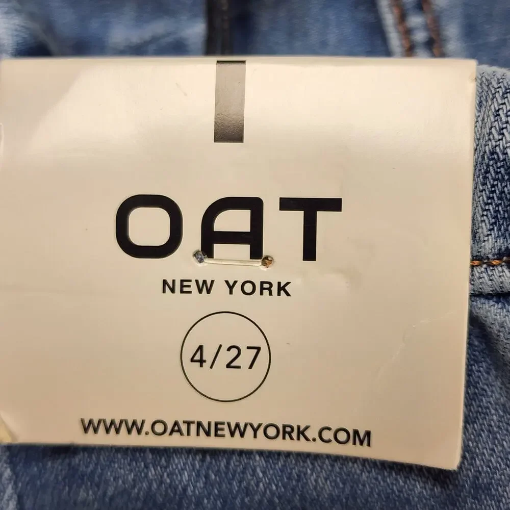 OAT NY Wide Leg Jeans Elastic Waist Drawstring 4/27 NWT - Picture 12 of 15